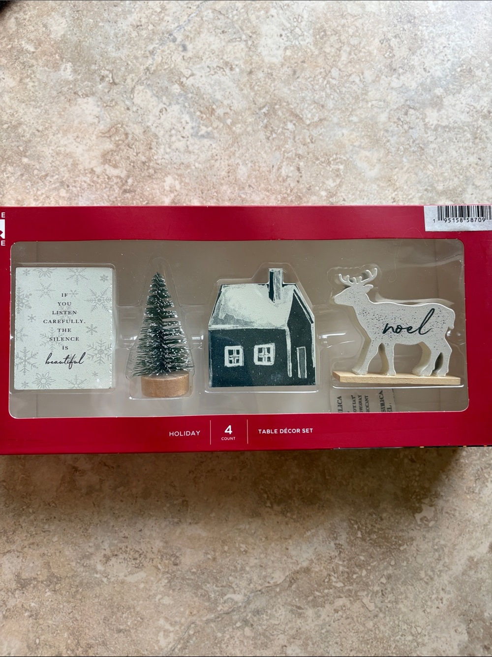 Holiday Table Décor Set – White, Green, Cream